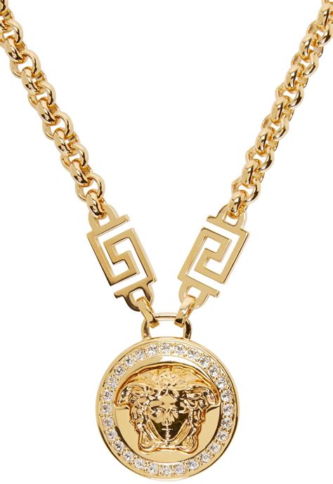 14k gold versace pendant|versace necklace medusa.